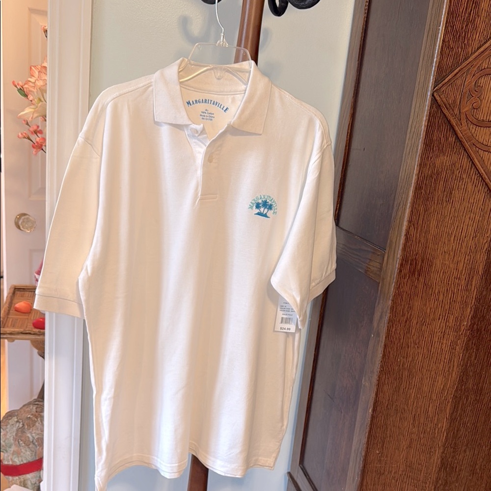 Margaritaville White Polo Shirt size XL